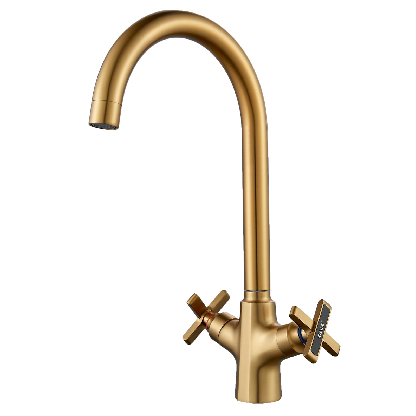 BELZ Kitchen Mixer Tap, Monobloc Solid Brass Tap with Swivel Spout